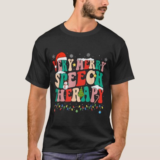 Very Merry Speech Therapy Christmas Speech Therast T-Shirt (Vorderseite)