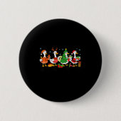Very Merry Teacher Christmas Funny Goose Silly Hol Button (Vorderseite)