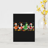 Very Merry Teacher Christmas Funny Goose Silly Hol Karte (Gelbe Blume)