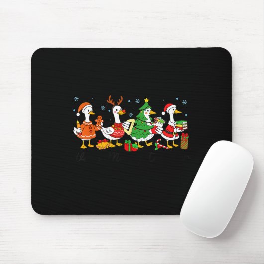 Very Merry Teacher Christmas Funny Goose Silly Hol Mousepad (Mit Mouse)