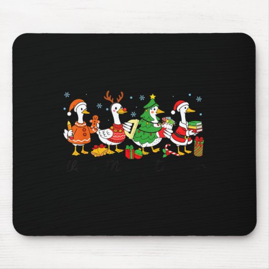 Very Merry Teacher Christmas Funny Goose Silly Hol Mousepad (Vorne)