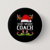 Very Merry X-mas Coach Matching Christmas Button (Vorderseite)