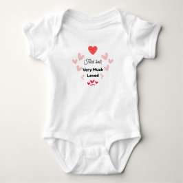 Very Much Loved - Cute Smiling Heart Affirmation  Baby Strampler