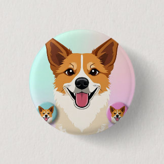 Very nice and cute dog design on  button