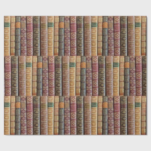 Very Old Banded Book Spines Geschenkpapier (Flach)