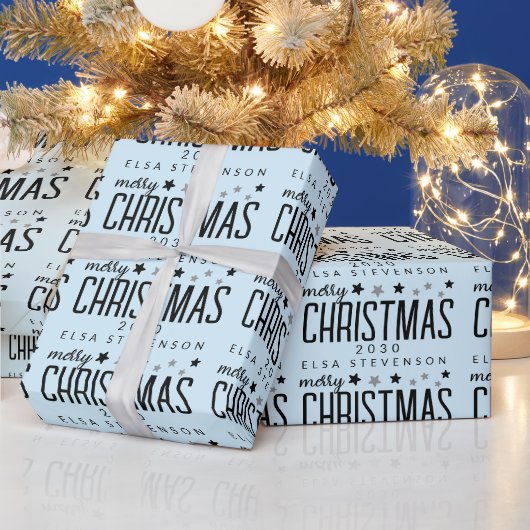 Very Pale Pastel Christmas Stars Geschenkpapier (Feiertage)