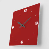 Very Plain Red and White > Kitchen Clocks Quadratische Wanduhr (Winkel)