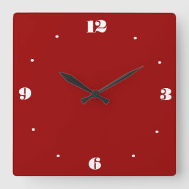 Very Plain Red and White > Kitchen Clocks Quadratische Wanduhr
