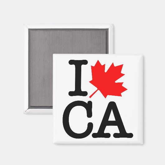 Very Polite Red Black I Love Canada Maple Leaf Magnet (Vorderseite/Rückseite)