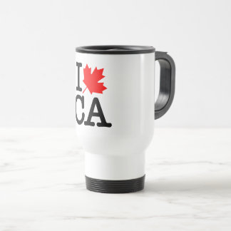Very Polite Red Black I Love Canada Maple Leaf Reisebecher