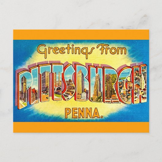 Very Vintage Pittsburgh Greeting Postcard Postkarte (Vorderseite)