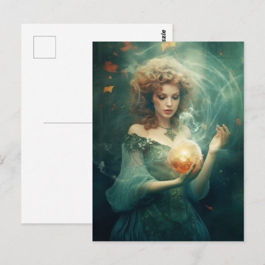 Verzaubererin Postkarte (Vorne/Hinten)