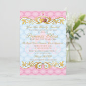 Verzaubern, hübsche Prinzessin Birthday Einladung (Stehend Vorderseite)