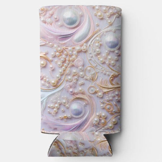 Verzaubernd Perlen und goldener Hintergrund Selters Dosenkühler (Rückseite)