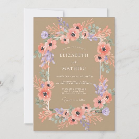 Verzaubernd rustikale Hochzeit Einladung (Vorderseite)