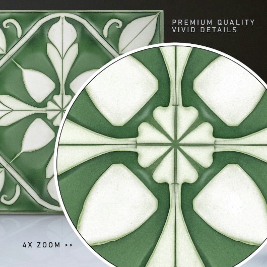 Verzaubernd smaragdgrüne Symmetrie Fliese