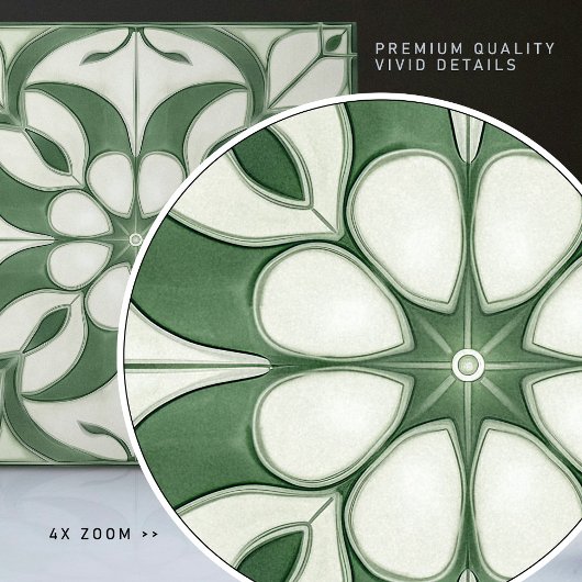 Verzaubernd smaragdgrüne Symmetrie Fliese