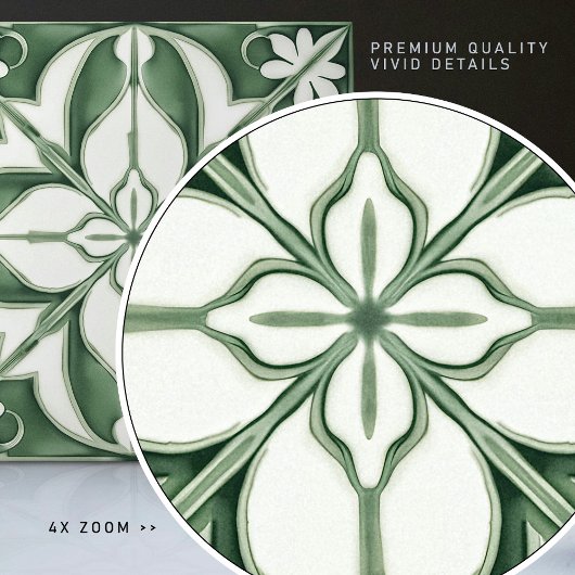 Verzaubernd smaragdgrüne Symmetrie Fliese