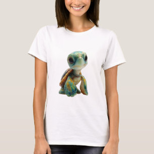 Verzaubernde Baby-Meeres-Schildkröte-Aquarell-Frau T-Shirt