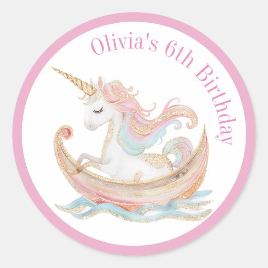 Verzaubernde Einheit in einem magischen Boot am Me Runder Aufkleber (Vorderseite)