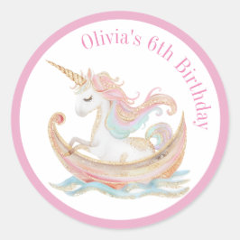 Verzaubernde Einheit in einem magischen Boot am Me Runder Aufkleber