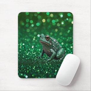 Verzaubernde Emergenz: Der grüne Funkel-Frosch Mousepad