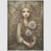 Verzaubernde Fee mit Löwenzahn Fantasy-Kunst Seidenpapier (Vorderseite)