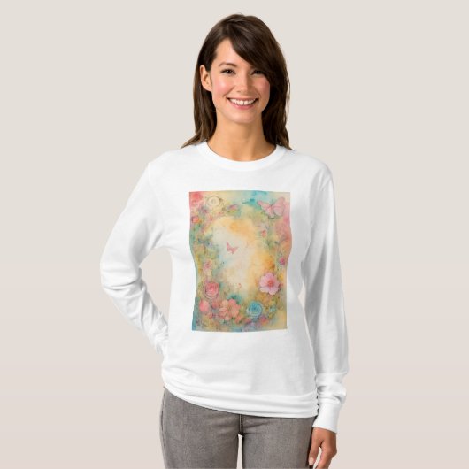 "Verzaubernde Flutter: T - Shirt der Schmetterling (Vorne ganz)