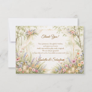 Verzaubernde Gartenhochzeit Dankeskarte