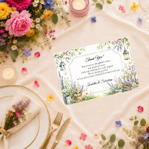 Verzaubernde Gartenhochzeit Dankeskarte