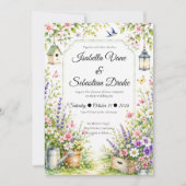 Verzaubernde Gartenhochzeit Einladung (Vorderseite)