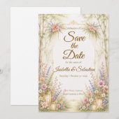 Verzaubernde Gartenhochzeit Save The Date (Vorne/Hinten)