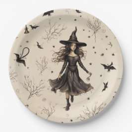 Verzaubernde Halloween-Fledermäuse Pappteller