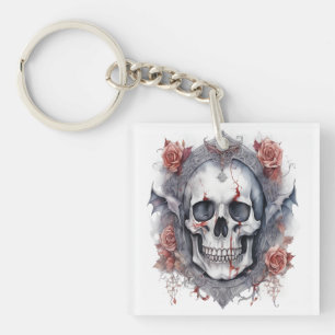 Verzaubernde Halloween-Vampir-Schädel-Kunst Schlüsselanhänger