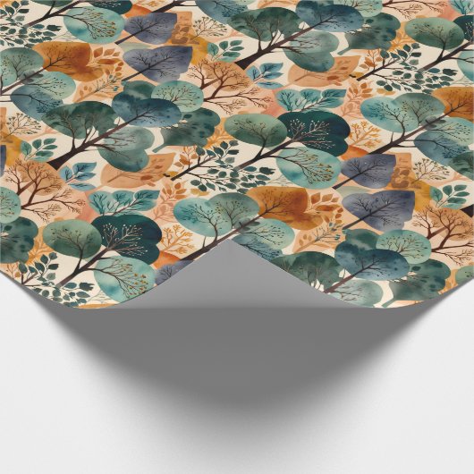 Verzaubernde Herbstbäume Geschenkpapier (Ecke)
