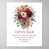 Verzaubernde Herbstgrünfläche Open Bar 8x10 Schild (Vorne)