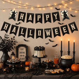 Verzaubernde Hexe Frohes Halloween Wimpelkette