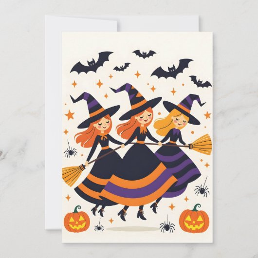 Verzaubernde Hexenkobsteinfeier Halloween Einladung (Rückseite)