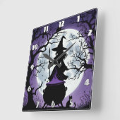 Verzaubernde Hexentränke unter Vollmond Quadratische Wanduhr (Winkel)