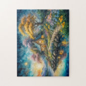 Verzaubernde Hütte durch den Moonlit Stream Puzzle (Vertikal)