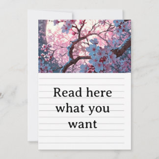 Verzaubernde Kirschblüten- & Vollmond-Hochzeitsein Einladung