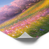 Verzaubernde Linie der Sakura Bäume Poster (Ecke)