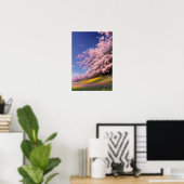 Verzaubernde Linie der Sakura Bäume Poster (Heimbüro)