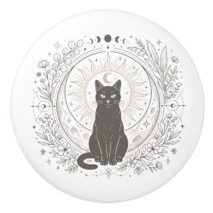 Verzaubernde magische Katzen-Apotheke – Sonne & Mo Keramikknauf