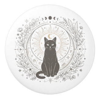 Verzaubernde magische Katzenapotheke – Sonne & Mon Keramikknauf