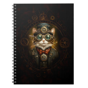 Verzaubernde Niedliche Steampunk-Katze G6 Dekoupag Notizblock