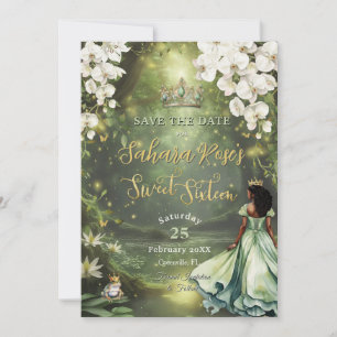 Verzaubernde Prinzessin & Frosch grünes Kleid Swee Save The Date