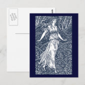Verzaubernde Waldfee im Stil von William Morris Postkarte (Vorne/Hinten)
