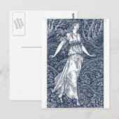 Verzaubernde Waldfee im Stil von William Morris Postkarte (Vorne/Hinten)