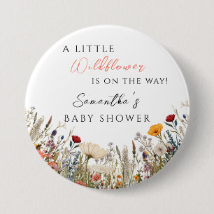 Verzaubernde Weiße Wiesen-Kleine Wildblume Button
